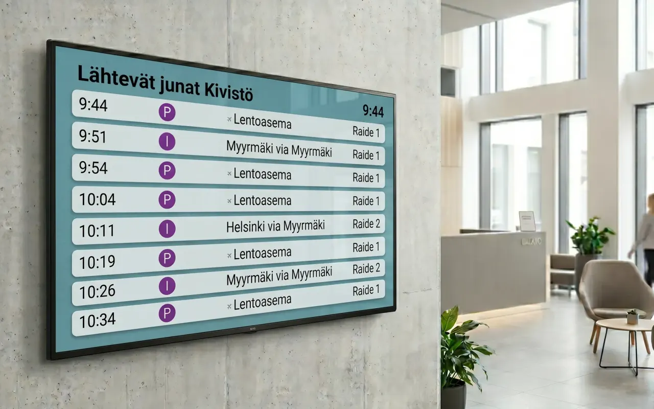 Toimitilaviestintää LG näytöllä infonäyttöohjelmiston voimalla