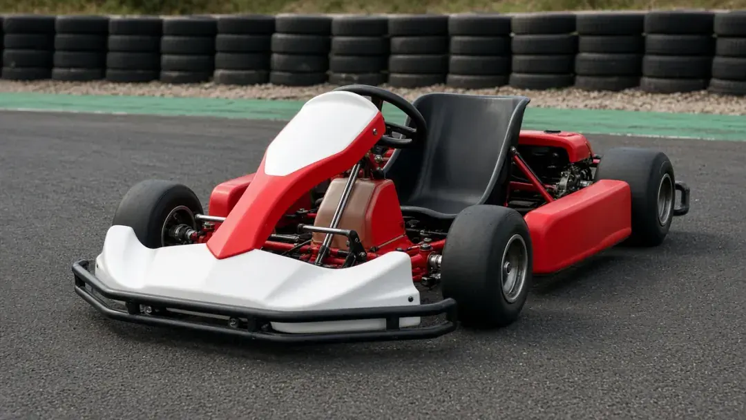 A go-kart on a track