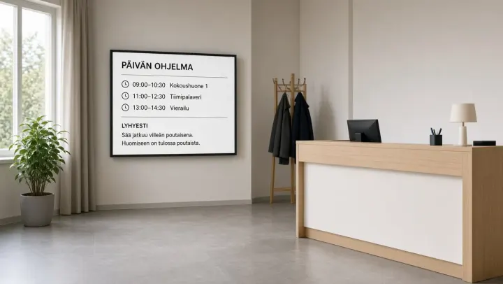 Information display in an office lobby.