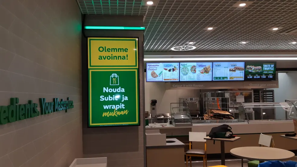 Information display in a chain store.