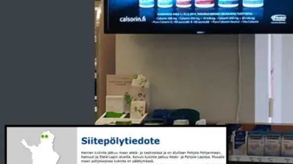 Avainapteekkien infonäyttö.