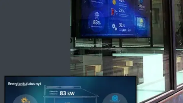 Ympäristöministeriön infonäyttö.